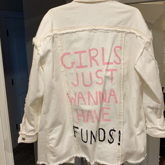 Painted white boyfriend fit jacket - Picture 2 of 3